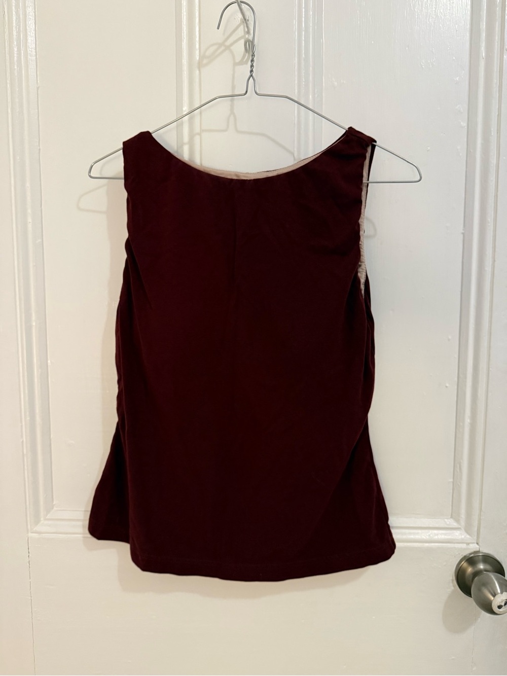 OGL Burgundy Built-In Bra Tank Top | Size Large | Soft Stretch Shelf Bra